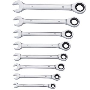 Jeu de clés à cliquet combinées de 30 pièces, SAE 1/4''-1'', métriques 8 mm, en acier Cr-V, avec support d'organisation - Product Image 4