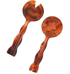 Ensemble de 2 Cuillères et Fourchettes à Salade Marbrées Violettes, Grand Ensemble d'Ustensiles de Service - Product Image 4