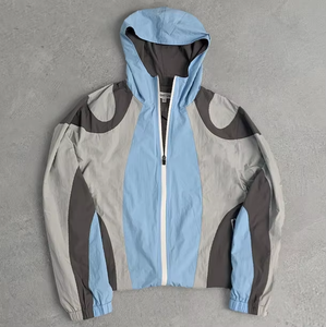 Men's Color Blocking Sporty Hooded Jacket <b>Set</b> Quick Dry <b>Knitted</b> Polyester Spandex Summer Wear Short Sleeve Outfit - Product Image 4