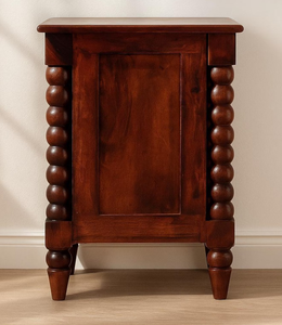 Mesa de Noche de Madera Maciza, Diseño Rectangular Premium, con 1 Cajón y 1 Bandeja Superior, Colección Disponible al Mejor Precio - Product Image 4