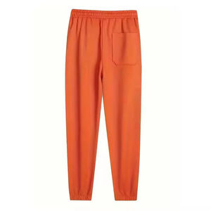 Pantalones Deportivos Vintage de Algodón y Lana para Hombre, Color Naranja, Corte Recto, Cintura Elástica con Cordón, Bolsillos Laterales, Transpirables, para Otoño - Product Image 6