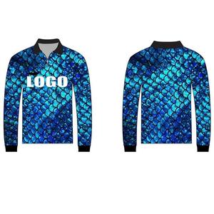 เสื้อโปโลตกปลาแบบมีกระดุม ผ้าริปสตอป น้ำหนักเบา พิมพ์ลายปลาทั่วตัว ออกแบบเองได้ - Product Image 2