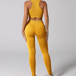 Conjuntos de Yoga Transpirables con Logotipo Personalizado para Hombre y Mujer |   Ropa Deportiva de 2 Piezas de Alta Elasticidad con Cintura Elástica y Diseño Frontal - Product Image 5