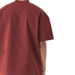 T-shirt d'été 100 % coton épais, personnalisable avec logo, uni, décontracté, avec empiècements, coupe oversize, style streetwear, 2026 - Product Image 3