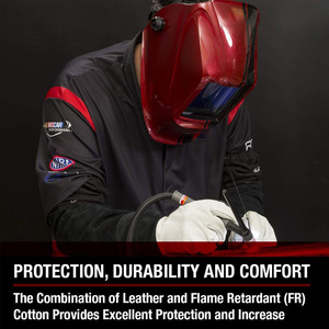 Mangas Protectoras de Cuero de Primera Calidad para Soldadura, Resistentes al Calor, con Costuras de Kevlar y Perforaciones, para Brazos - Product Image 4