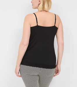 Top de tirantes finos de encaje transpirable de punto para mujer, con copa completa y elástico, estilo crop, ideal para verano. - Product Image 6