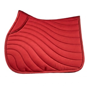 Tapis de selle de saut TOUGH TACK en microfibre beige, motif ondulé matelassé, doublure polaire respirante pour l'entraînement équestre - Product Image 5