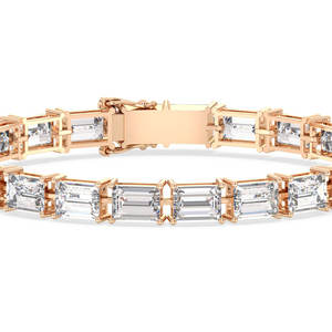 REYES Nouveau Design Bracelets Tennis en Argent Sterling 925 avec Moissanite de 27,3 Carats, Plaqué Or 14K et Rhodium, Fermoir Boîte, Bijoux Délicats - Product Image 4