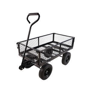 Chariot de jardin à roues noires robustes pour un transport plus facile du bois de chauffage, chariot à outils avec design de brouette - Product Image 2