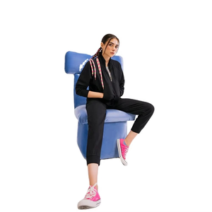 Ensemble de survêtement zippé pour femme de haute qualité, fournisseur OEM d'articles de sport, logo personnalisé, tenue de sport et décontractée pour femmes - Product Image 4