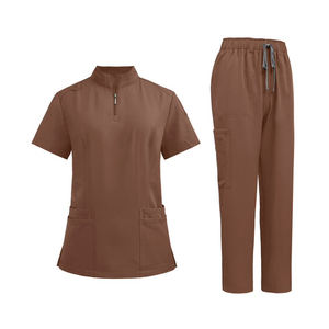 Conjuntos de Uniformes Médicos Unisex Personalizados de Tela de Poliéster Tejida con Estampado a Mano y Detección de Agujas para Enfermeras y Doctores - Product Image 1