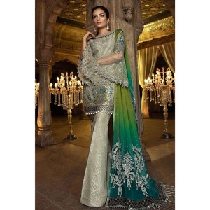 Última colección de 2021, vestidos de novia paquistaníes, ropa de fiesta bordada india, trajes modernos de algodón y seda, modelo elegante Salwar - Product Image 5