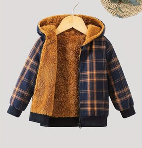 Veste d'hiver décontractée pour homme, à capuche, épaisse, doublée de polaire, à motif animalier uni, avec fermeture éclair - Product Image 3