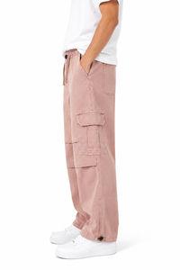Pantalon cargo jogger décontracté rose pour homme avec plusieurs poches, coupe décontractée, style streetwear, bas de tenue élégant et élastique - Product Image 3