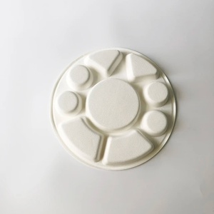 Eco Friendly Round <b>Dinnerware</b> Tray for Snacks Meals and Buffet Serving 9 Compartment Meal Plates Bagasse Food Presentation 2026 - Product Image 2