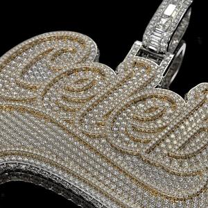 Hip Hop Custom <b>Name</b> Moissanite 925 Silver Iced Out 3D Letters Charm Pendants Cuban Tennis <b>Chain</b> Necklace for Men - Product Image 2