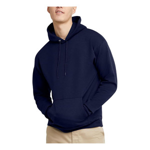 OEM Custom Blank <b>Navy</b> Blue Hooded Sweatshirt <b>Men</b> Cotton <b>Fleece</b> Pullover Hoodie - Product Image 1