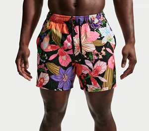 Premium Eco-Friendly Board Shorts with Floral Pattern and Colored Wash for Surfing <b>Swimming</b> & Beach Activities - Product Image 3