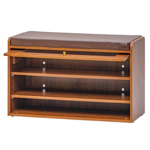 Saleem international Rosso Shoe Cabinet with <b>Seat</b> for Upto 12 Pairs (Teak Brown) - Product Image 2