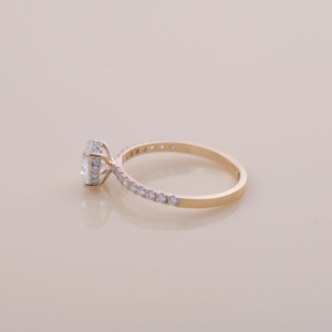 Anillo de Compromiso con Diamante Cultivado en Laboratorio de 1.02 Ct, Corte Redondo, Banda Pavé, Certificado IGI, Chapado en Rodio, Oro Amarillo, Blanco y Rosa de 18K - Product Image 4