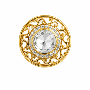 Bouton en laiton filigrané fait main Mayrabygungun avec finition dorée vintage, origine Rajasthan, pour vêtements de cérémonie de mariage et d'anniversaire - Product Image 1