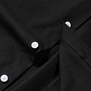 <b>Men's</b> Lightweight Oxford Long Sleeve <b>Shirt</b> <b>Black</b> Casual Breathable <b>Slim</b> <b>Fit</b> Dress <b>Shirt</b> with Chest Pocket Button Down Collar - Product Image 5