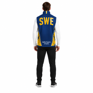 Gilet de curling pour homme en polyester recyclé, col zippé, extensible dans les quatre sens, sublimé, pour le sport - Product Image 2