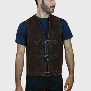 Chaleco de Cuero Genuino Color Marrón Oscuro para Hombre, Chaleco de Cuero Clásico Informal de Primera Calidad, Chaleco de Cuero Auténtico Color Marrón Oscuro para Hombre - Product Image 1