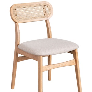 Juego de sillas de comedor talladas a mano de madera moderna de lujo real de alta calidad artístico teca caoba Suar madera ratán sala de estar Hotel - Product Image 1