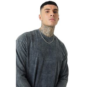 Camiseta de Manga Larga para Hombre, de Alta Calidad, 100% Algodón, Estilo Urbano, Lavado Ácido, Ajustada, de Secado Rápido, Anti-Pilling, con Logotipo Personalizado OEM, Venta al Por Mayor - Product Image 4