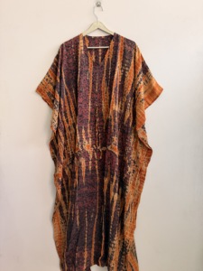Caftán de Seda Reciclada Surtido, Vestido Maxi Vintage para Mujer, Vestido de Lujo Estilo Bohemio - Product Image 2