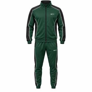 Ensemble de survêtement personnalisé pour homme en polyester de qualité supérieure, avec fermeture éclair intégrale, pour l'entraînement sportif, avec logo - Product Image 1