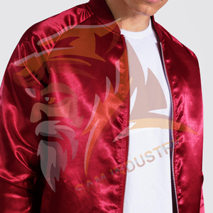 Premium Quality Low MOQ Top Design Men's Satin Jacket Men's Winter Comfortable Lightweight Satin <b>Stand</b> Collar Jacket - Product Image 3