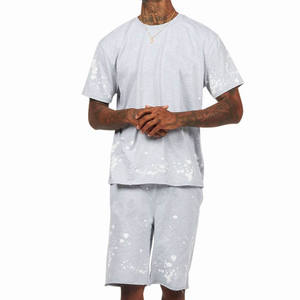 Conjunto Deportivo de Dos Piezas para Hombre, Camiseta y Pantalones Cortos Casuales para Entrenamiento, Gimnasio, Ejercicio, Cómodo para Uso Diario - Product Image 1