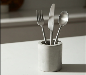 Juego de Cubiertos de Acero Inoxidable Espejado, Acabado Satinado, Resistente al Deslustre, con Diseño de Mango Cilíndrico, Perfecto para Hoteles y Cafeterías - Product Image 5