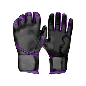 Customized Professional Leather <b>Baseball</b> Batting <b>Gloves</b> Unisex Velcro Strap Lightweight Breathable Long Cuff Durable Design - Product Image 5