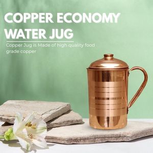 Top Quality Metal Product 1000ml Pure Copper <b>Water</b> Jug with Handle <b>Storage</b> <b>Water</b> <b>Container</b> Home Kitchen Office Gifts - Product Image 5