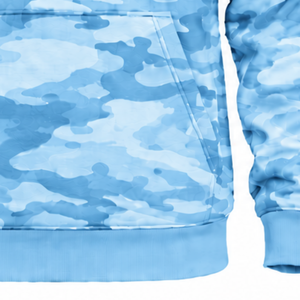 Sky Blue <b>Camo</b> Pullover Hoodie Men Custom Printed Fleece Sweatshirt Kangaroo Pocket Drawstring Long Sleeve Casual Sportswear <b>Top</b> - Product Image 5