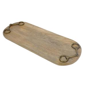Bandeja de Madera para Servir, Diseño Antiguo con Forma de Brida de Caballo, Tabla de Cortar Premium, Utensilios de Cocina, Diseño Multifuncional - Product Image 1