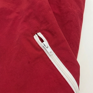 Red <b>Zip</b>‑Front Track Jacket — Lightweight Unisex Windbreaker with White Contrast Zippers & Adjustable Hem | OEM/ODM Private Label - Product Image 4