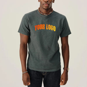 Camiseta de Hombre 100% Algodón, Tendencia Actual, con Logotipo Personalizado Serigrafiado, 210 g/m², Lisa, Estilo Hip Hop Urbano, Manga Corta, Corte Holgado - Product Image 4