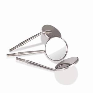 Miroir buccal dentaire professionnel Morje en acier inoxydable argenté avec poignée moletée, instrument chirurgical manuel de classe II CE - Product Image 1