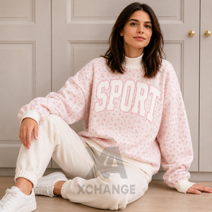 2026 Womens Oversized Designer Printed Mock Neck Sweatshirt Custom Front Patch Heavyweight Cotton Fleece Breathable Eco-Friendly - Product Image 3