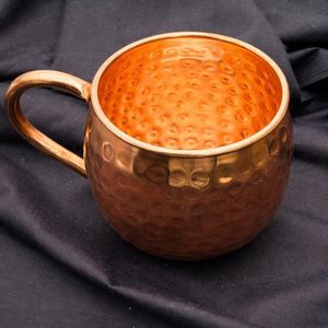 Taza de Cobre Puro para Cóctel Moscow Mule con Asa de Latón Premium, Taza Vintage Hecha a Mano para Bebidas, Café o Cerveza para Cocina - Product Image 6