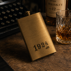 Gourde à liqueur vintage en laiton 6 oz, gourde de poche personnalisée gravée, gourde à whisky en acier inoxydable, gourde de voyage, cadeau pour homme - Product Image 4