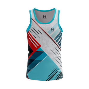 Débardeur en tricot 100% polyester à col rond imprimé sur mesure, écologique, respirant, séchage rapide, pour la salle de sport, l'entraînement, les sports, les entraînements - Product Image 1