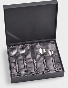 Stylish Belt Design Handle Mirrored Stainless Steel Cutlery Set With Spoon <b>Fork</b> <b>Dessert</b> Spoon Butter Knife For Kitchenware Use - Product Image 6