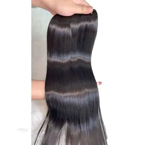 100% rambut manusia lurus tulang lembut Vietnam, rambut Donor tunggal, ekstensi rambut manusia wig berwarna depan renda