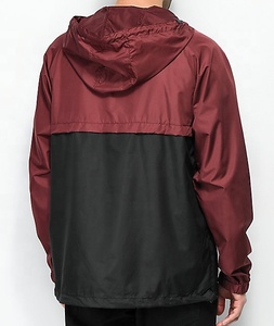 Veste coupe-vent à capuche pour homme, avec blocs de couleur, fermeture éclair quart de tour, décontractée, en polyester, pour l'automne, avec poches - Product Image 6