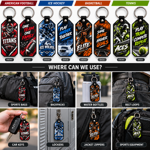 Porte-clés d'équipe de basketball, hockey, tennis personnalisé, double face, étiquette de clé sportive, logo personnalisé, nom, numéro, marchandises de club - Product Image 6
